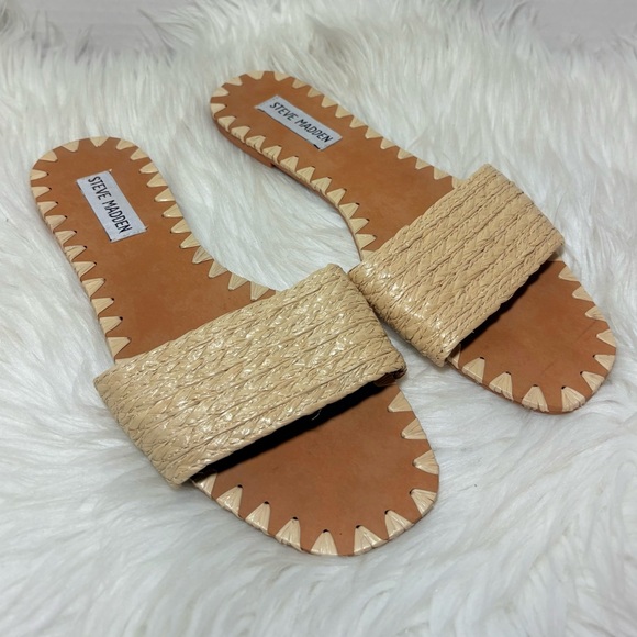 STEVE MADDEN Starfish Straw Woven Strap Sandals - Picture 4 of 6